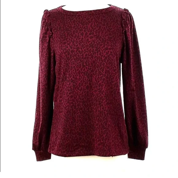 Banana Republic Animal Print Long Sleeve Top XS Petite - Picture 6 of 6